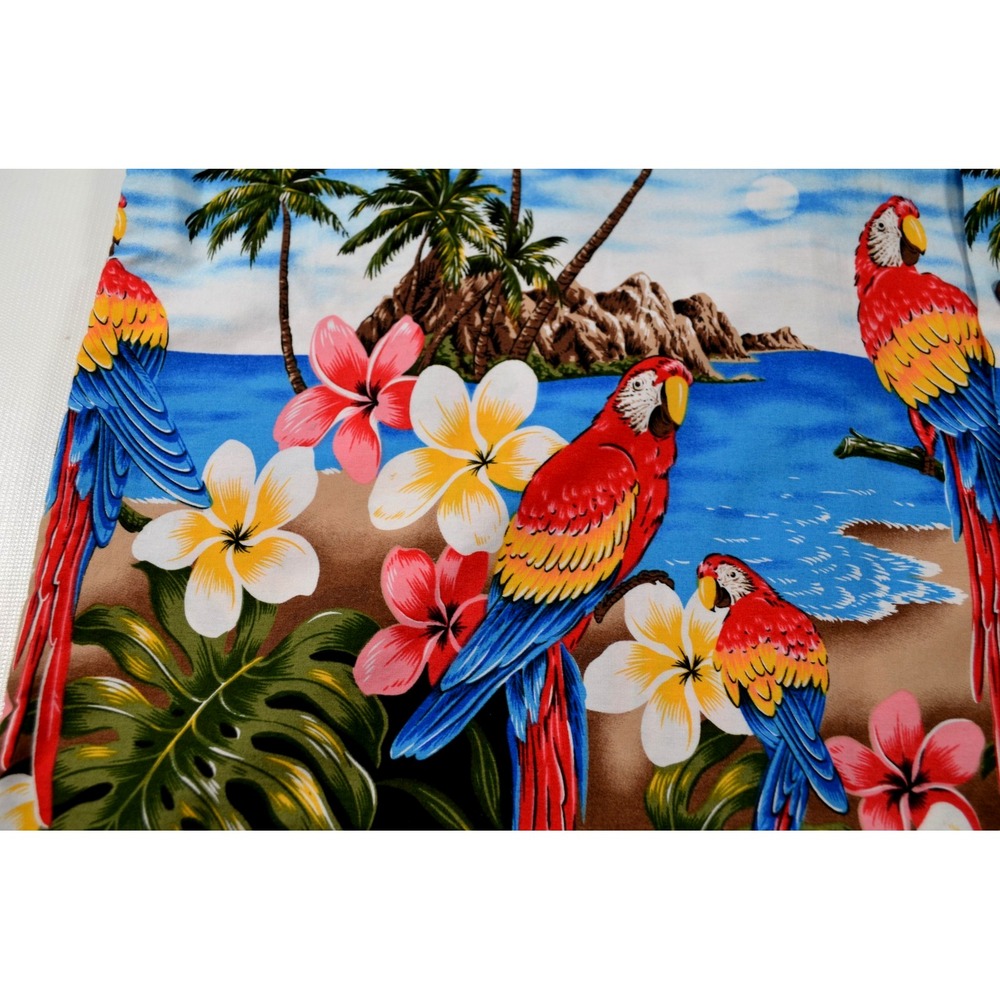 Vintage‎ Pacific Legend Hawaiian Shirt Blue Parrot Print XL EUC - Picture 13 of 16